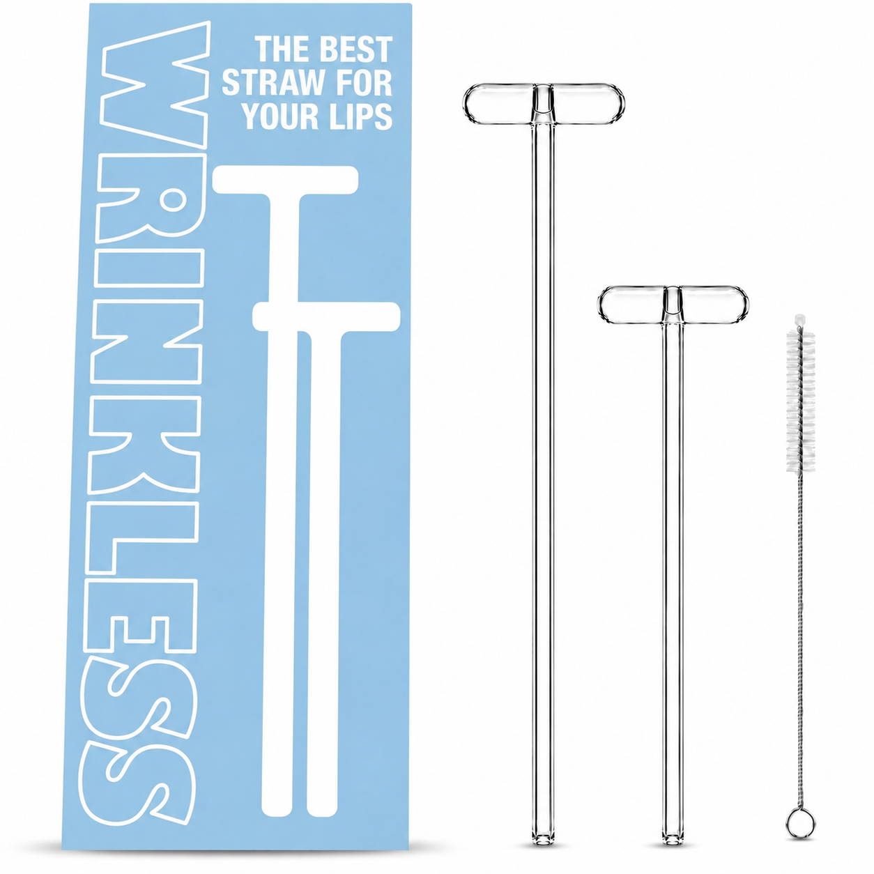 Anti-Wrinkle Glass Straw Set