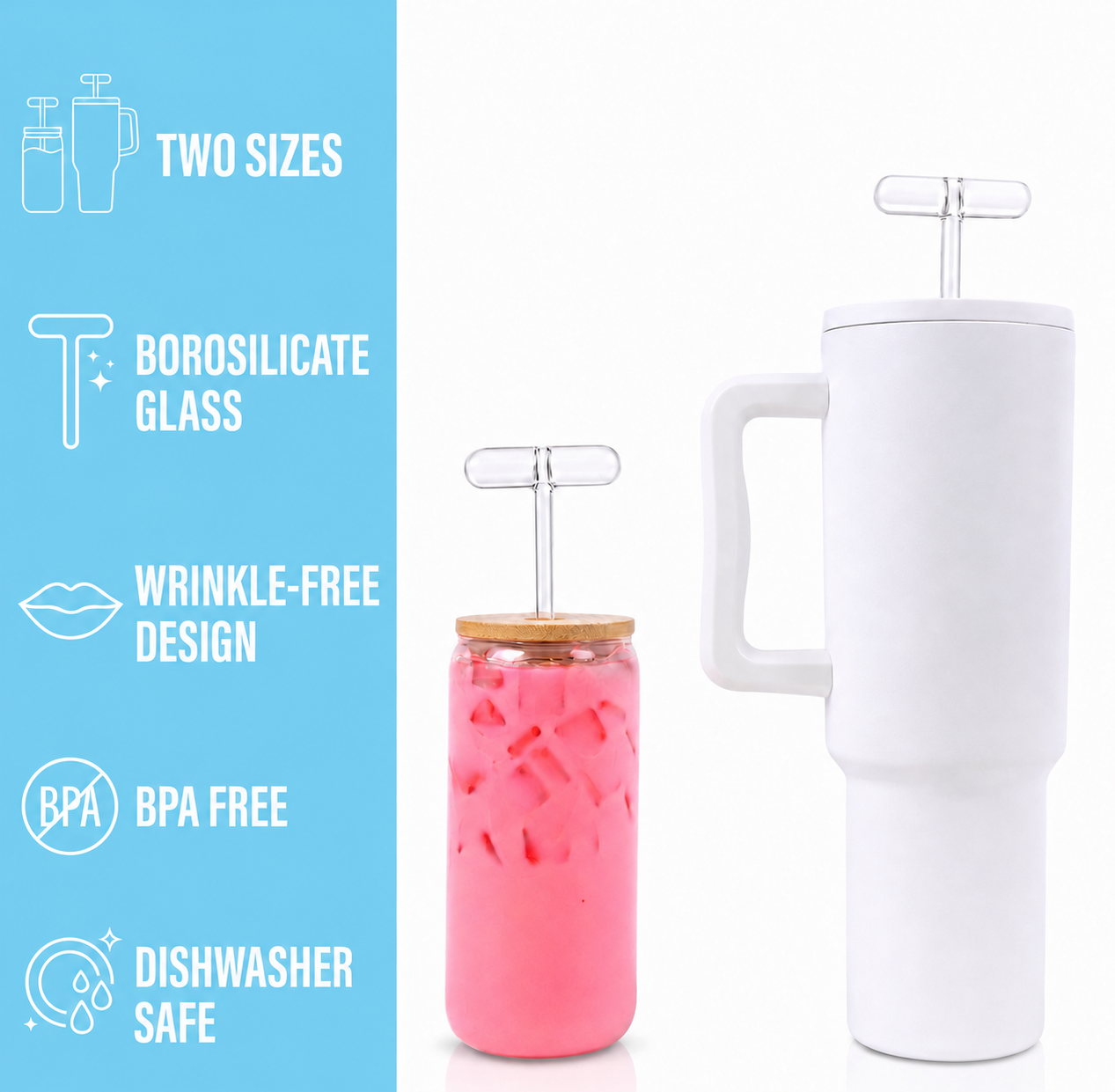 Anti-Wrinkle Glass Straw Set