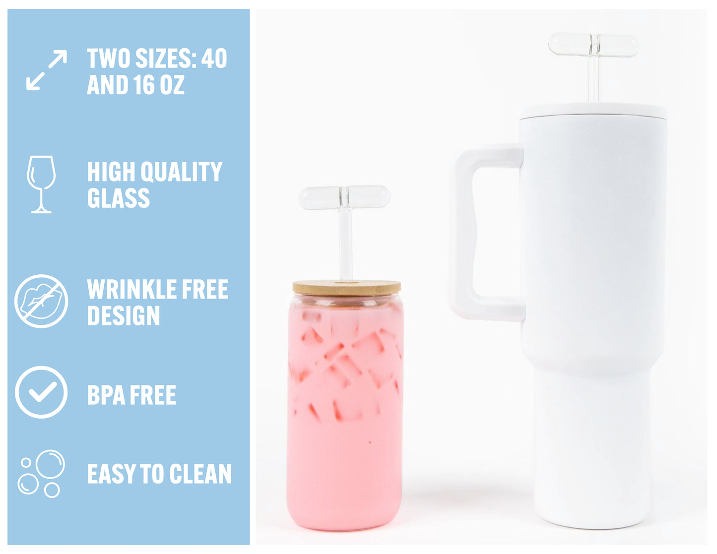 Anti-Wrinkle Glass Straws